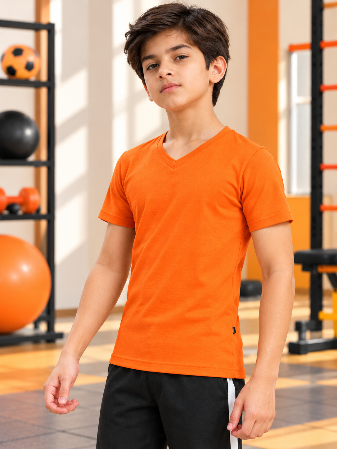 CORE SHORT REGULAR FIT T-SHIRT FOR BOYS GIRLS ORANGE