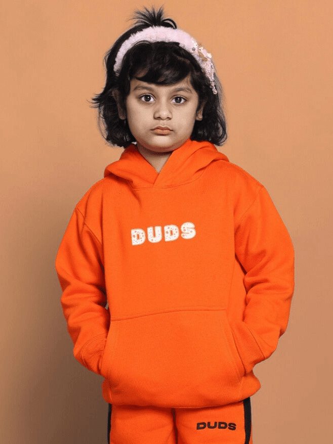 COURAGE OVERSIZED HOODIE BOYS & GIRLS ORANGE - KIDS HOODIE