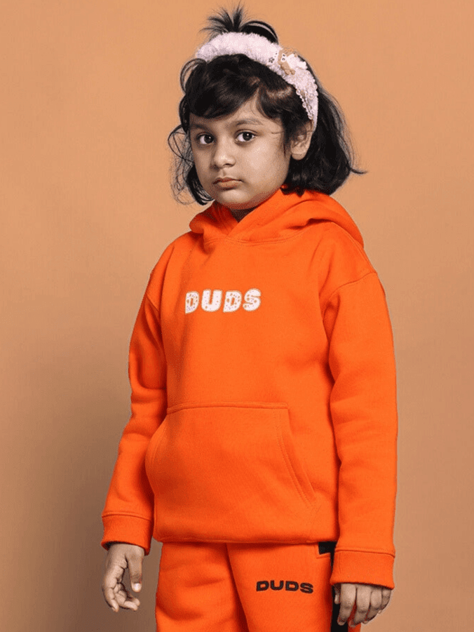 COURAGE OVERSIZED HOODIE BOYS & GIRLS ORANGE - KIDS HOODIE