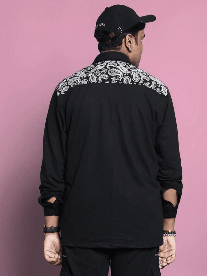 COVE COTTON TERRY SHIRTS BLACK BANDANA PRINT - JACKET