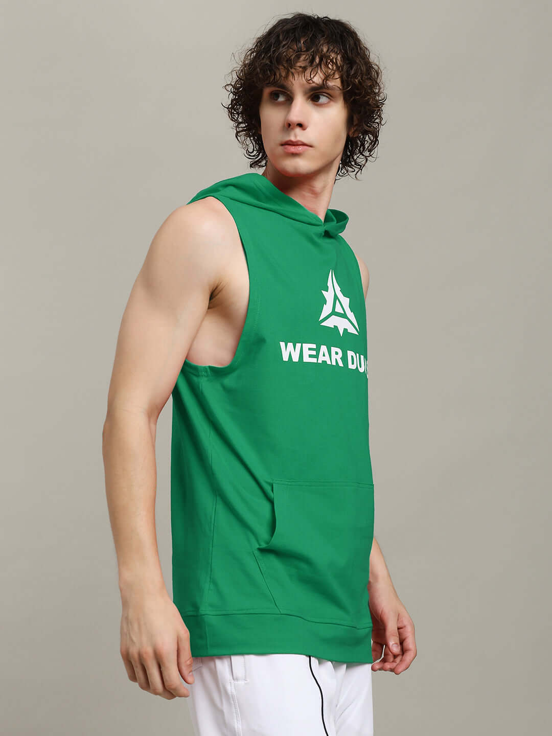 CYBRAN GYM HOODED T-SHIRT GREEN with bold design