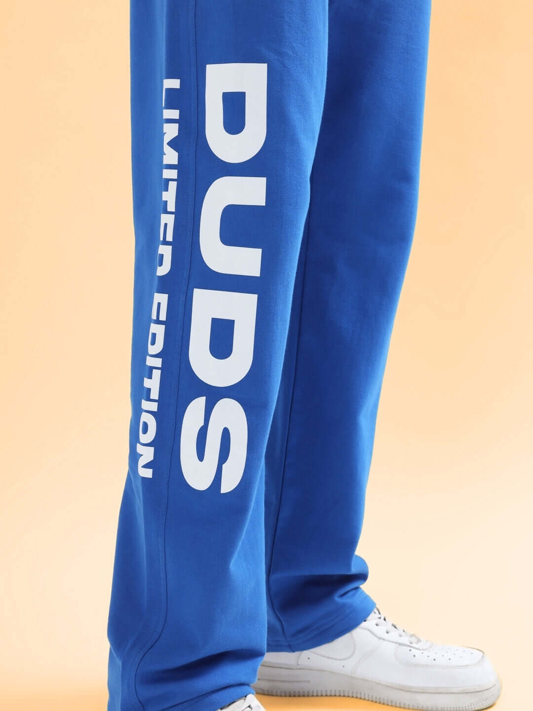 Royal Blue DUDS Limited Edition Jogger displayed on a model, showcasing the stylish and comfortable design, perfect for casual wear.