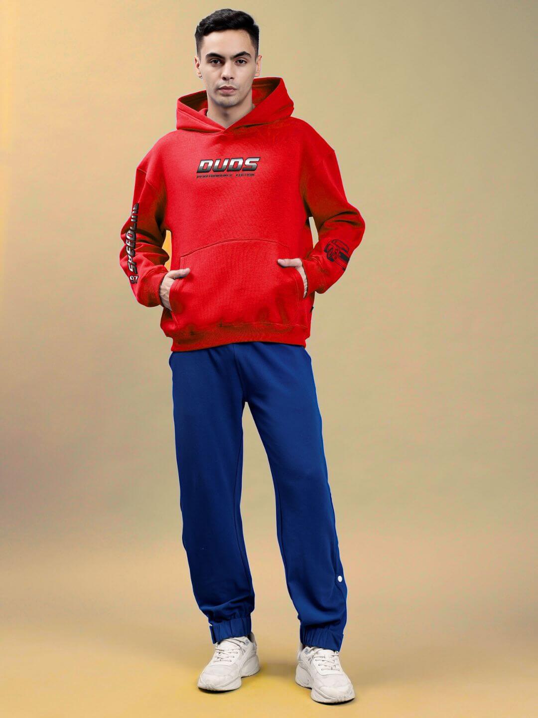 DUDS PERFORMANCE MUSTANG PRINTED HOODIE RED - Hoodie