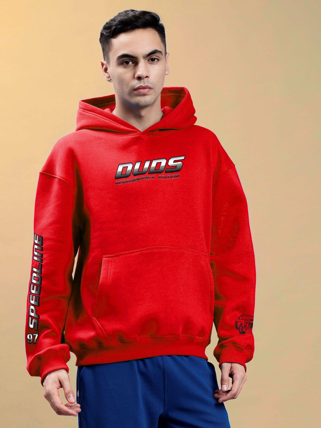 DUDS PERFORMANCE MUSTANG PRINTED HOODIE RED - Hoodie