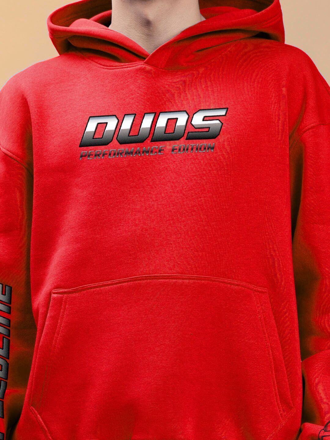DUDS PERFORMANCE MUSTANG PRINTED HOODIE RED - Hoodie