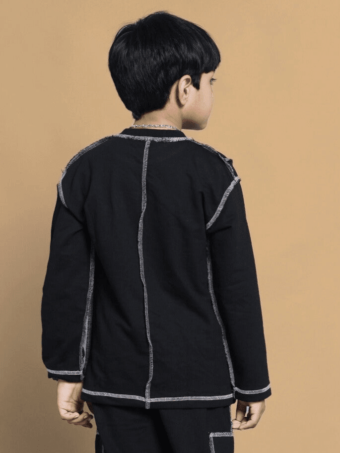 DYNAMIC OVERSIZED SWEATSHIRT FOR BOYS GIRLS BLACK - KIDS SWEATSHIRT