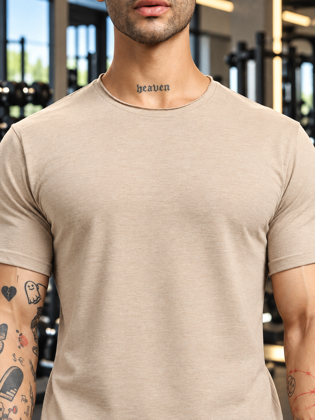 ELEX REGULAR FIT T-SHIRT BEIGE - Wearduds, view 5