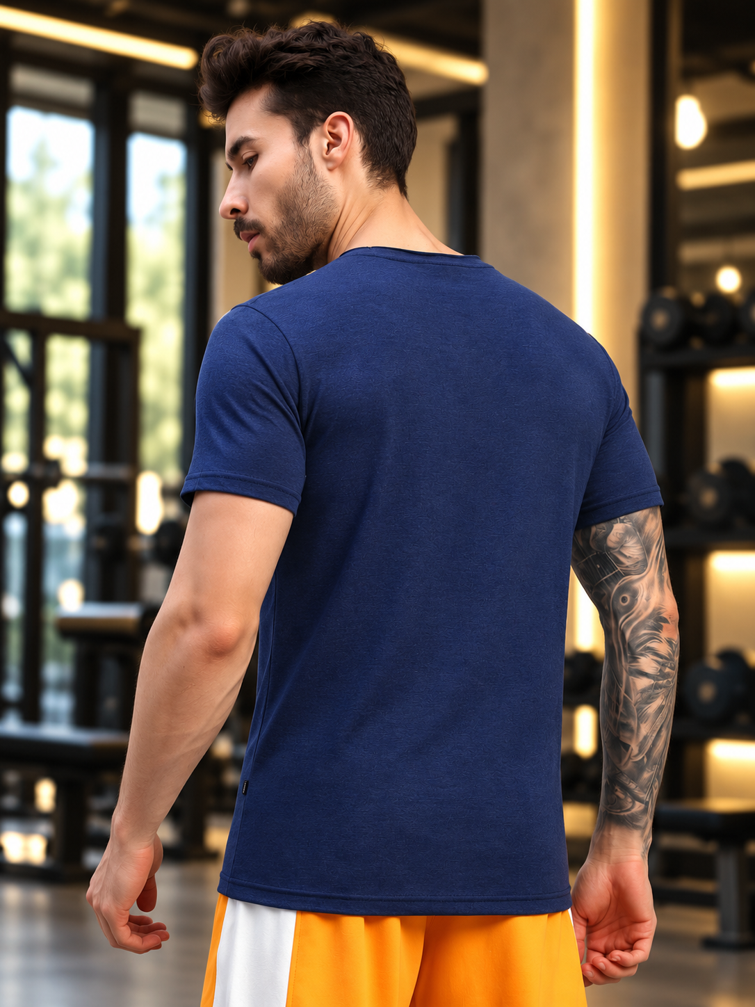 ELEX REGULAR FIT T-SHIRT NAVY BLUE - Wearduds, view 3