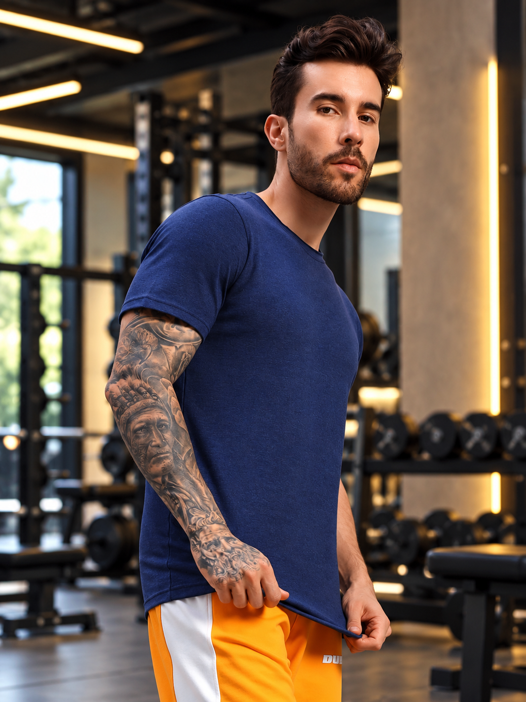 ELEX REGULAR FIT T-SHIRT NAVY BLUE - Wearduds, view 4