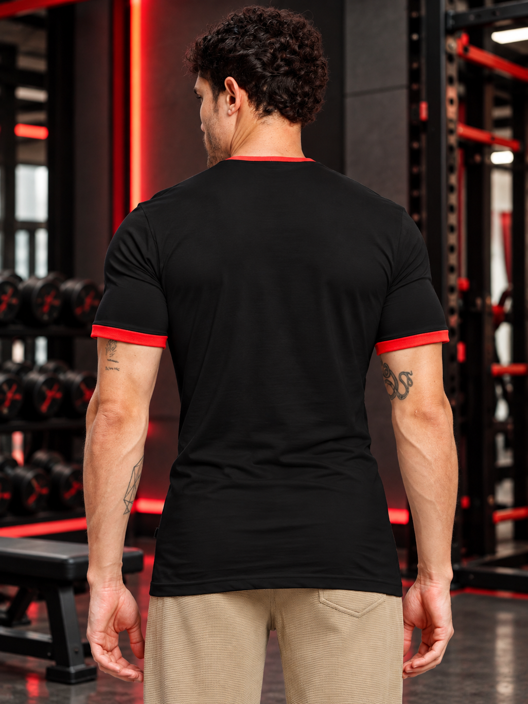 EMBROIDERED GRAPHIC FIT T-SHIRT BLACK