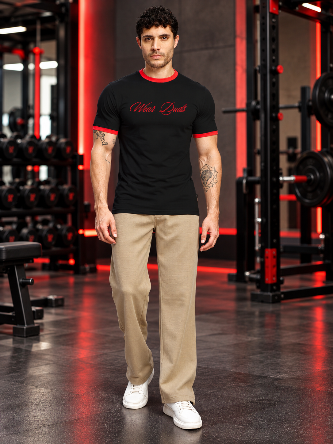 EMBROIDERED GRAPHIC FIT T-SHIRT BLACK
