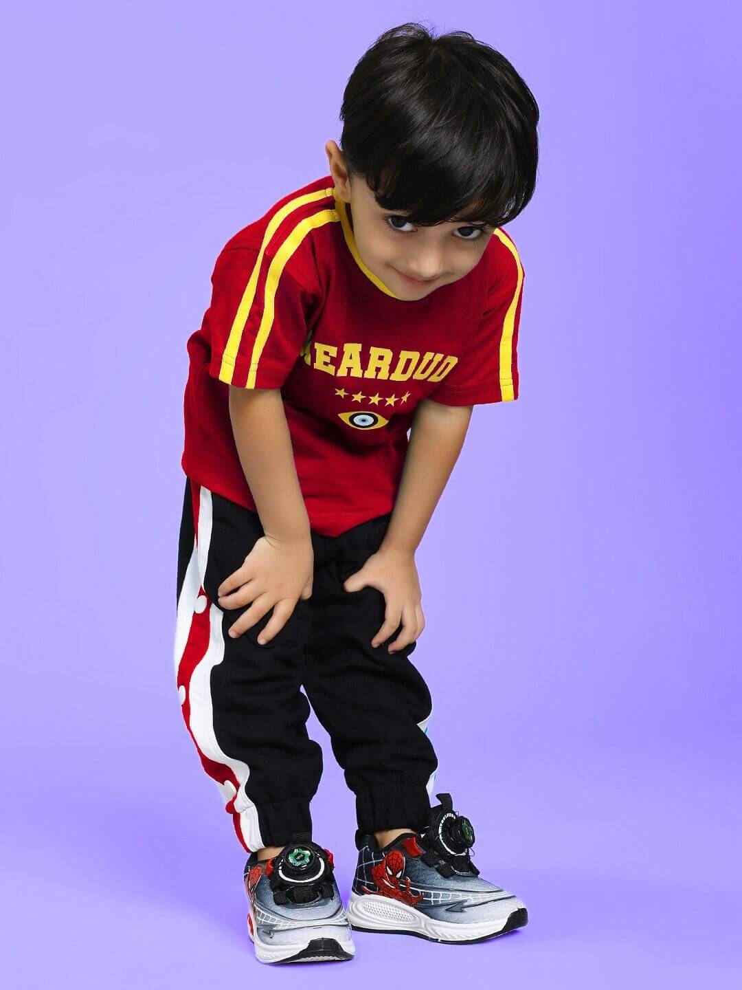 EMIRATI JOGGER FOR BOYS AND GIRLS BLACK BLACK RED - KIDS JOGGER