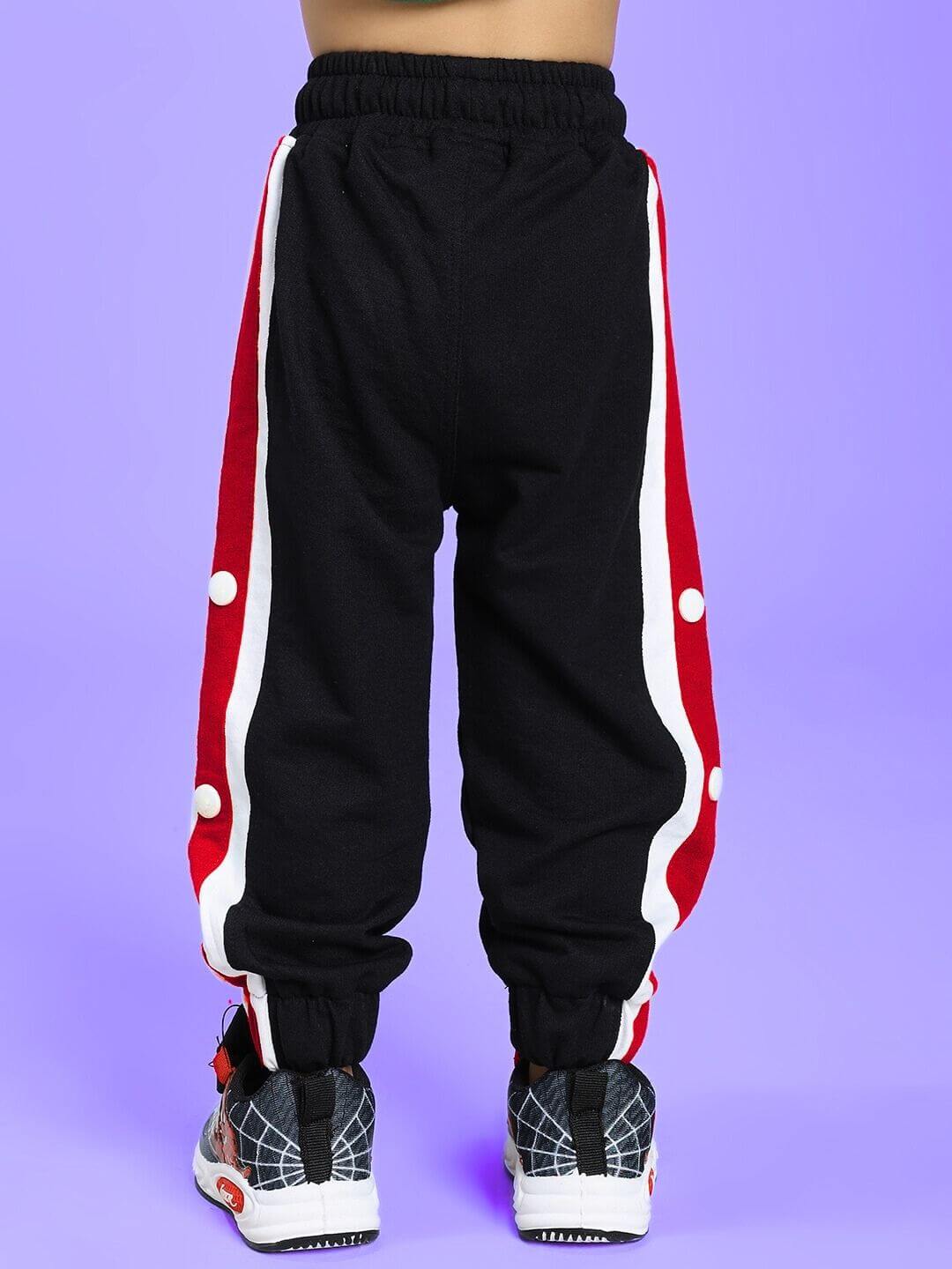EMIRATI JOGGER FOR BOYS AND GIRLS BLACK BLACK RED - KIDS JOGGER