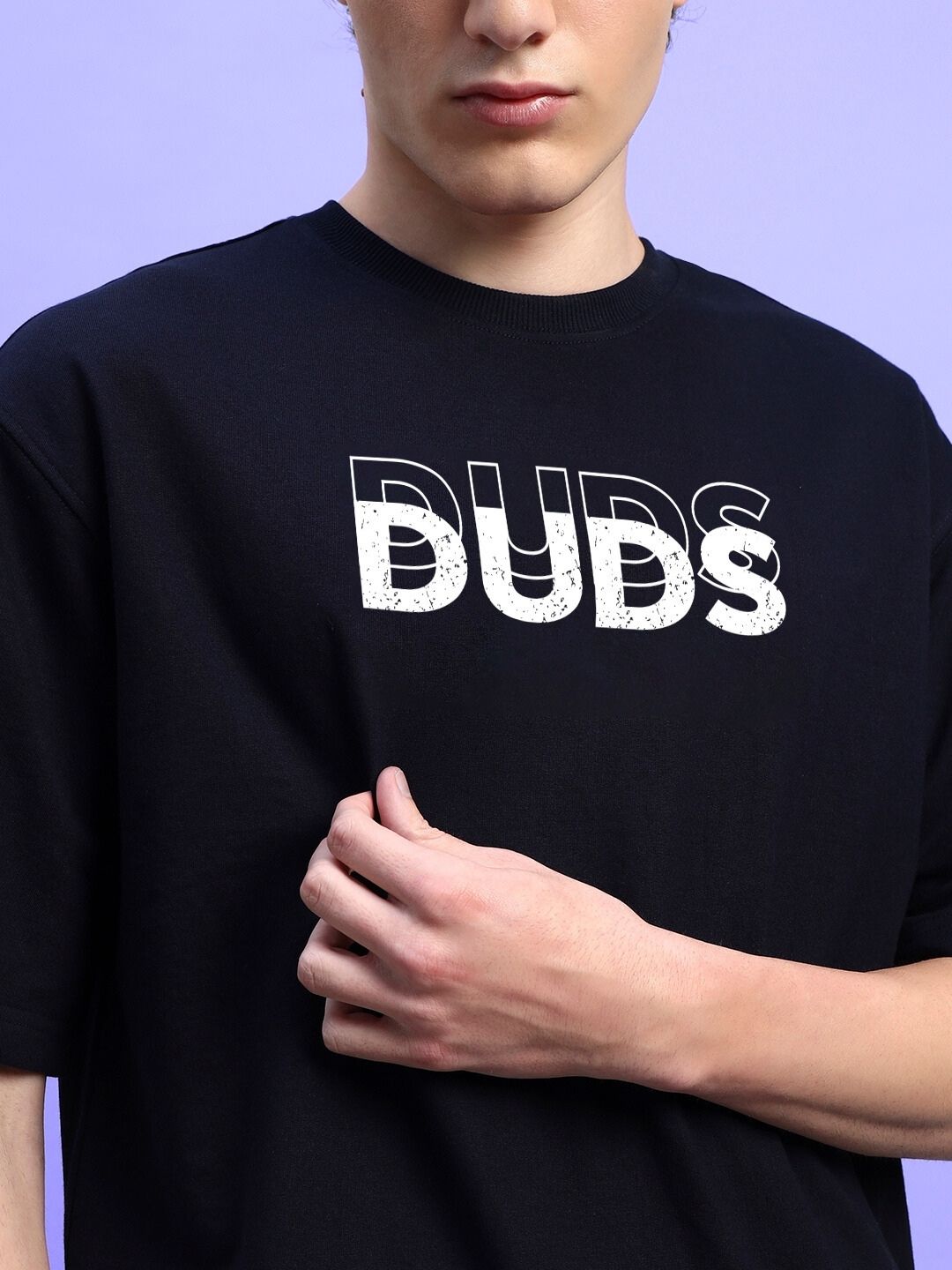EVERYTHING IS TEMPORARY OVER-SIZED T-SHIRT BLACK with 'DUDS' print