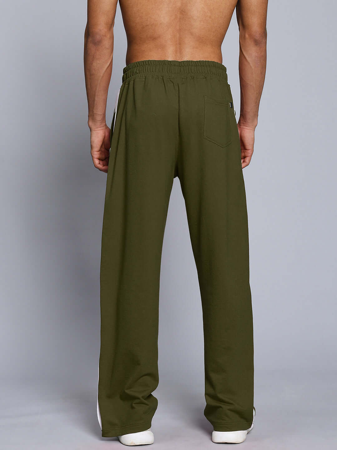 Back view of EZEL Relaxed Fit Jogger Olive Green showcasing relaxed fit and comfort.