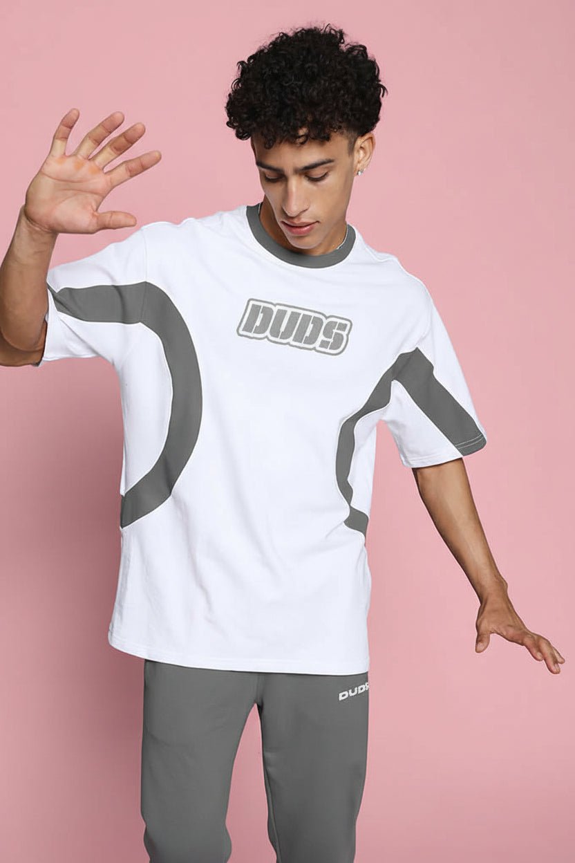 EZEL OVER SIZED T - SHIRT WHITE - GREY - T-shirt