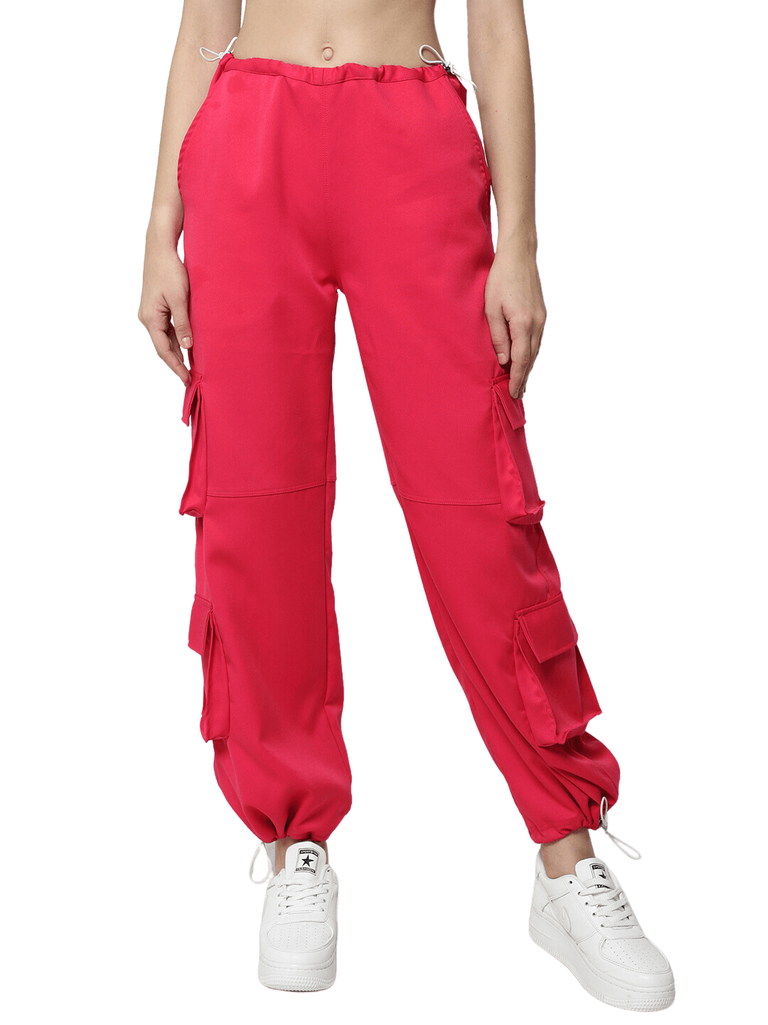 Street Wear Parachute Cargo Pants (Hot Pink) - Wearduds