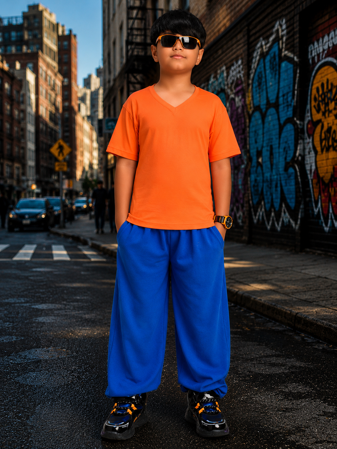 COOLFIT CO-ORD FOR BOYS GIRLS ORANGE BLUE