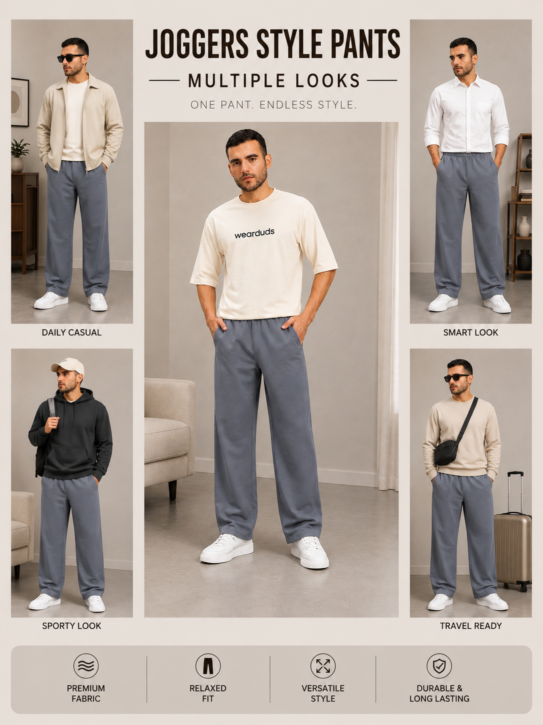 ATHLETIC DRESS TRACK TROUSERS GREY
