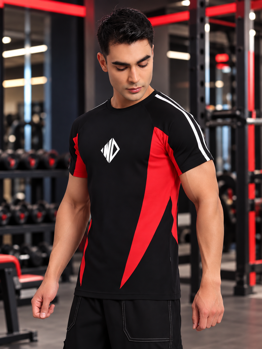 TOPLINER REGULAR T-SHIRT BLACK RED