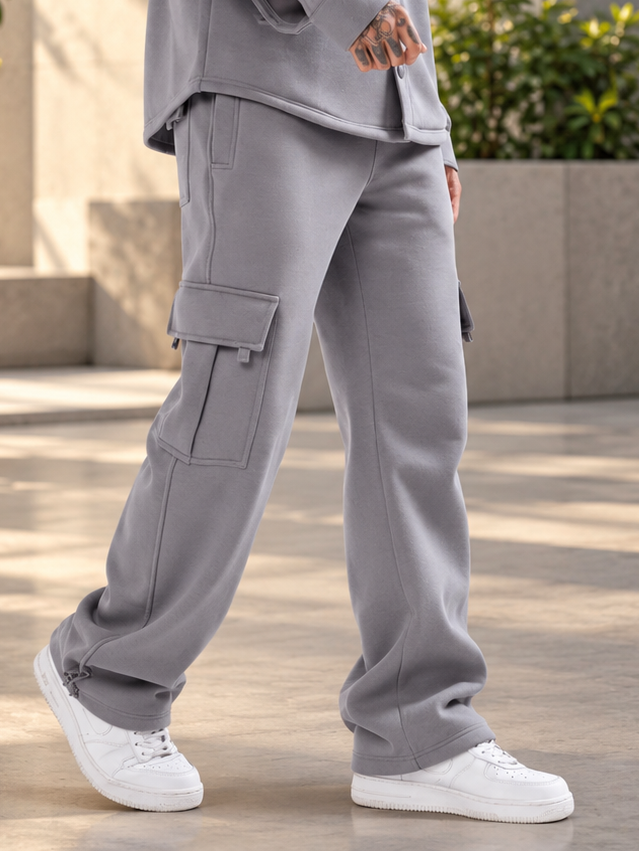 BURLY RELAXED FIT FLEECE PANT GRAY