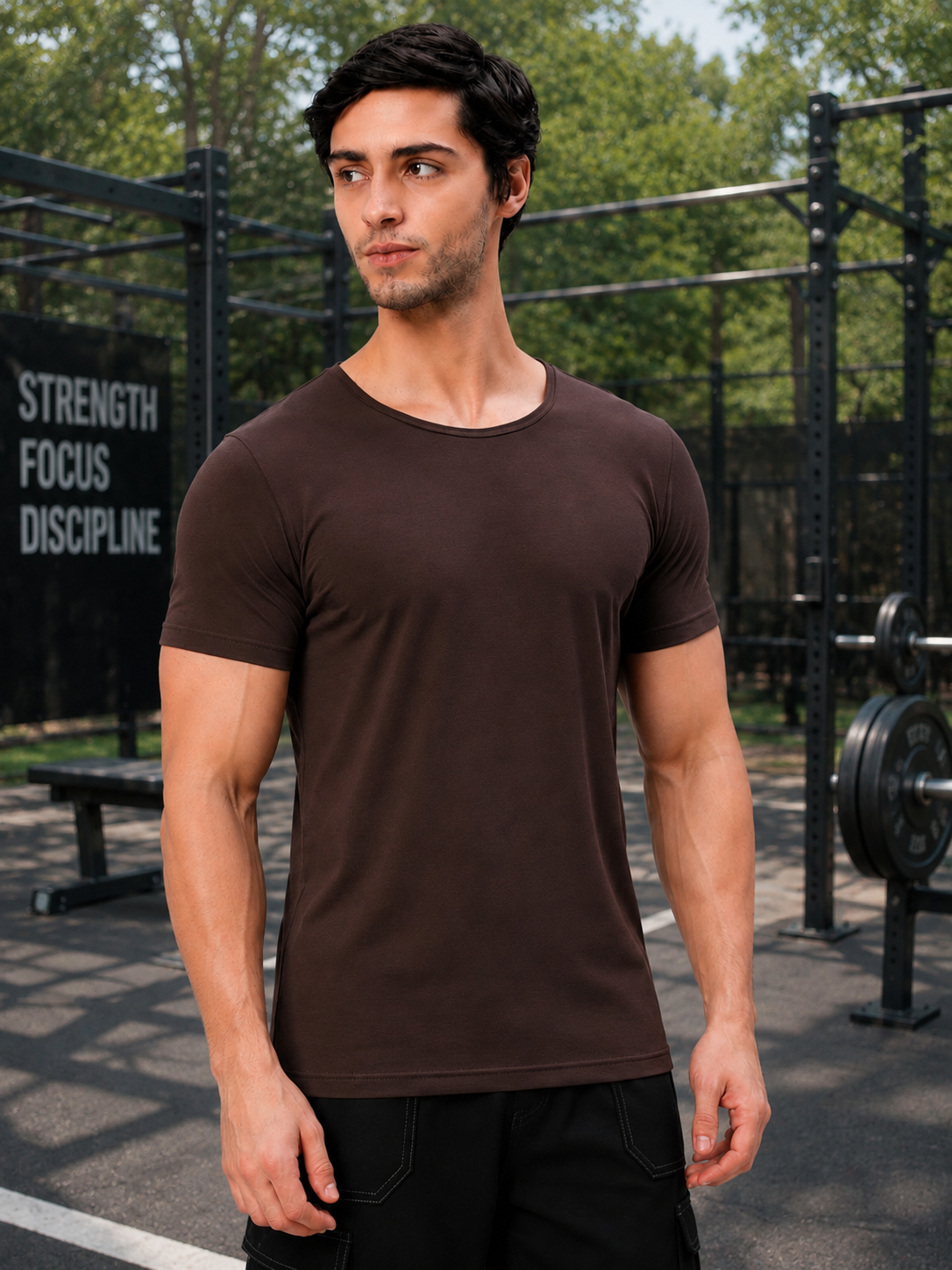 BEDROCK FIT REGULAR FIT T-SHIRT BROWN