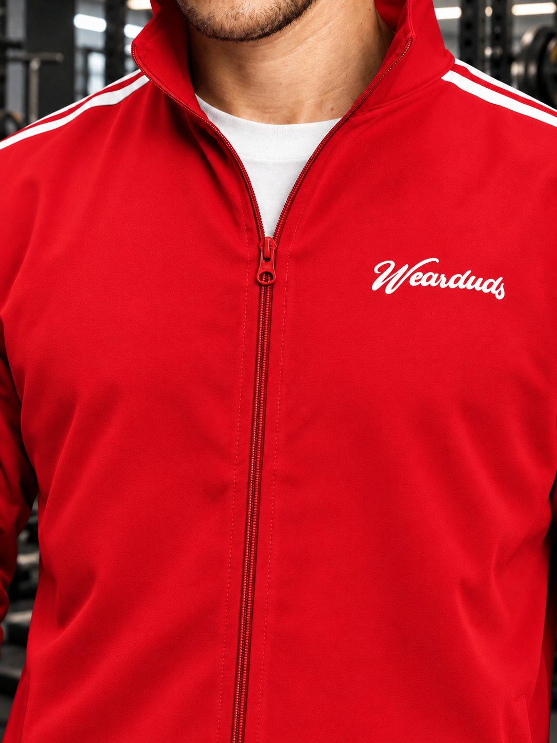 SPORTY ZIP UP RELAXED FIT CO-ORD SET RED