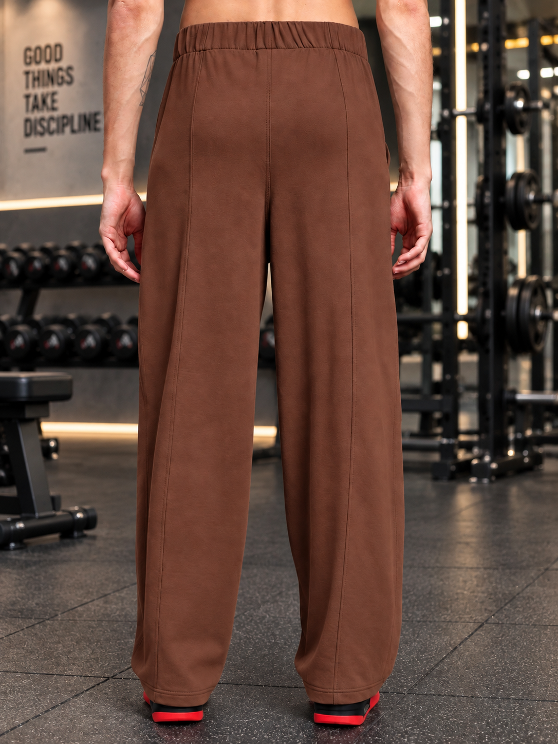 METALLIC HARDWARE ACCENT JOGGERS BROWN