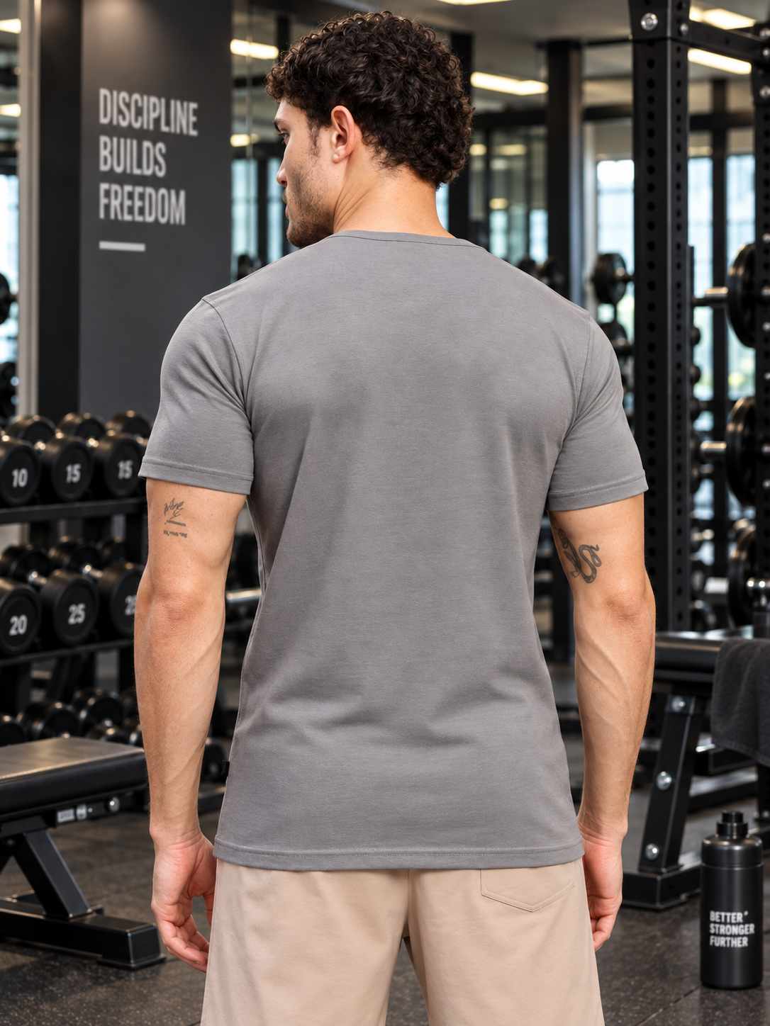ATHLETIC HENLEY REGULAR FIT T-SHIRT GREY