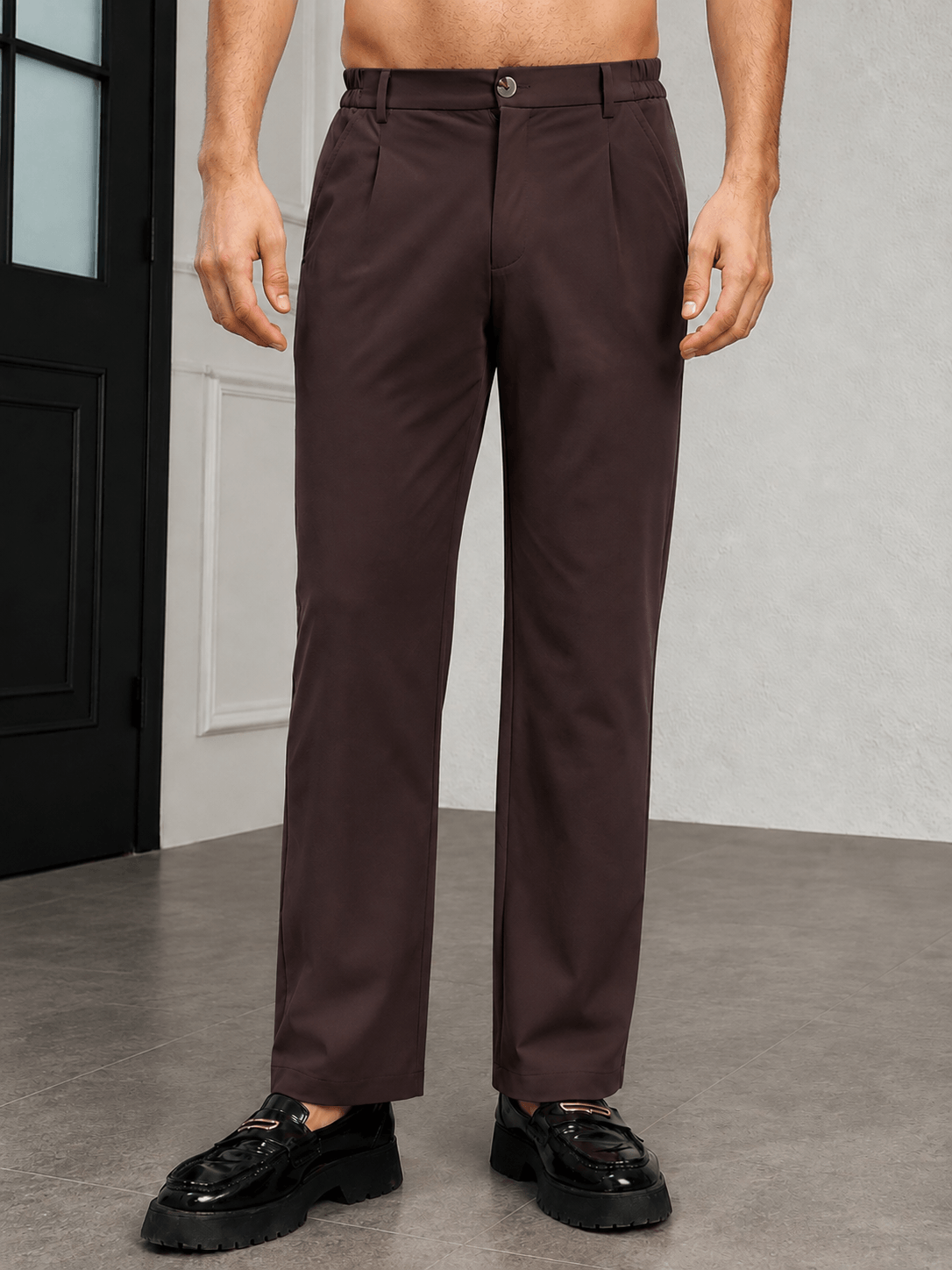 HIGH-FLEX TAILORED PANTS MAROON