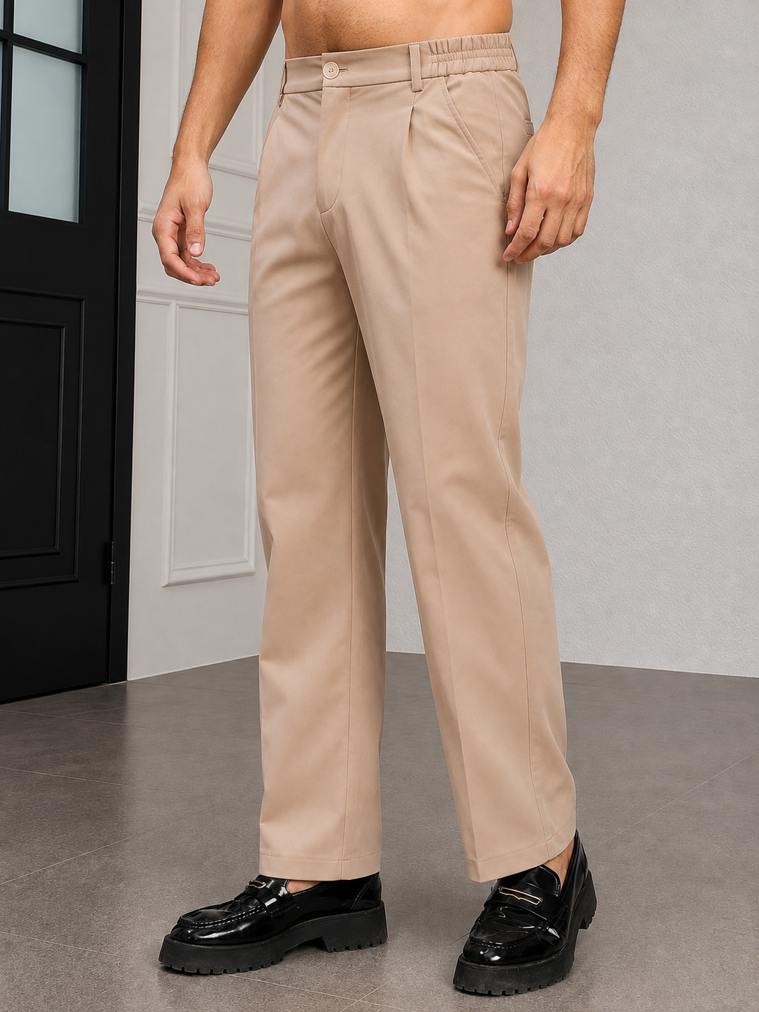 HIGH-FLEX TAILORED PANTS BEIGE