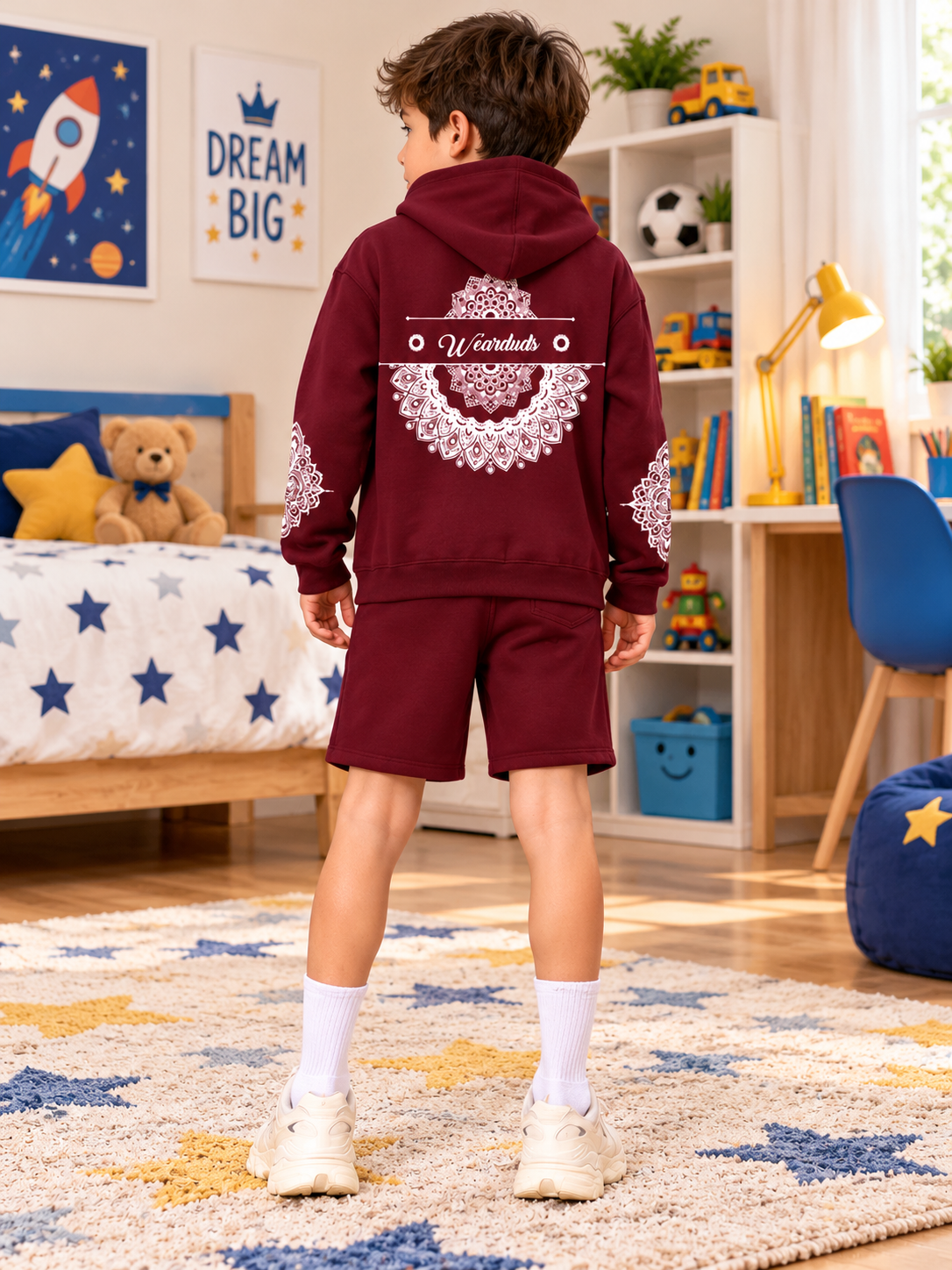 YANTRA FLEECE OVERSIZED CO-ORD FOR KIDS WINE