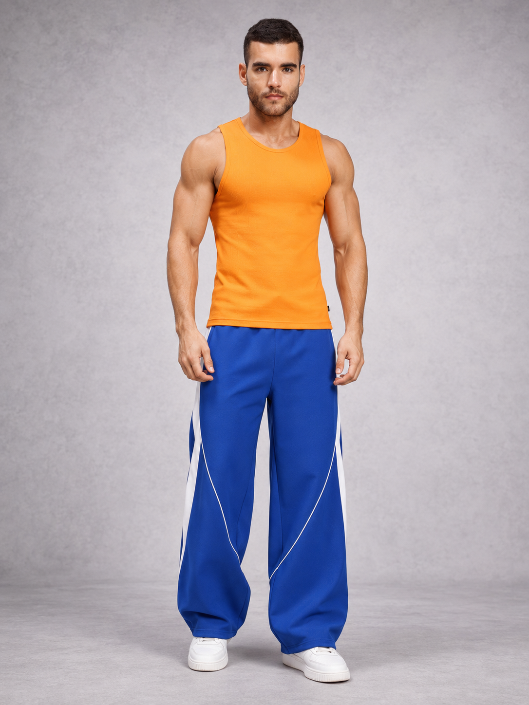 BOLD ELECTRIC RELAXED-FIT JOGGERS BLUE