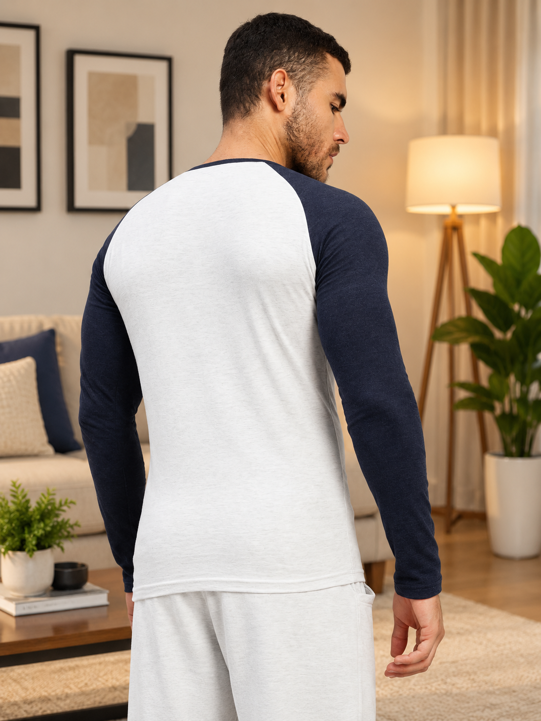 HENLEY SWEATSHIRT OFF-WHITE BLUE
