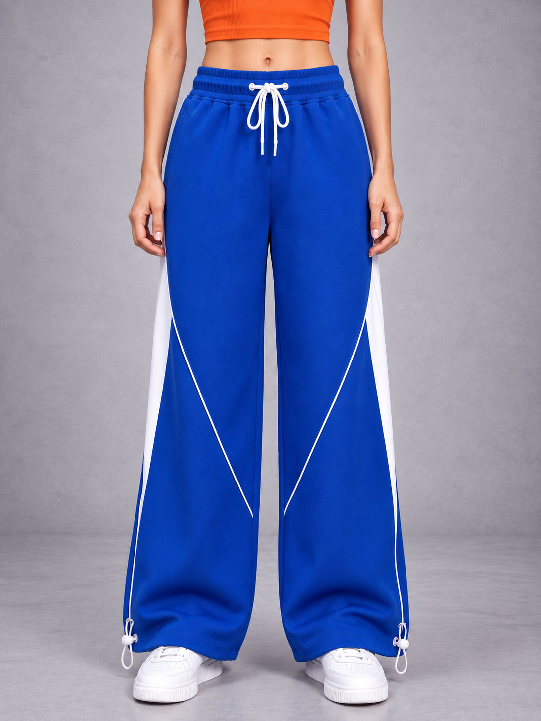 WOMEN BOLD ELECTRIC RELAXED-FIT JOGGERS BLUE