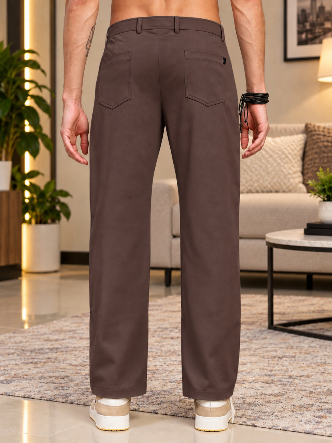 MODERN STREAMLINED PANTS DARK DARK BROWN