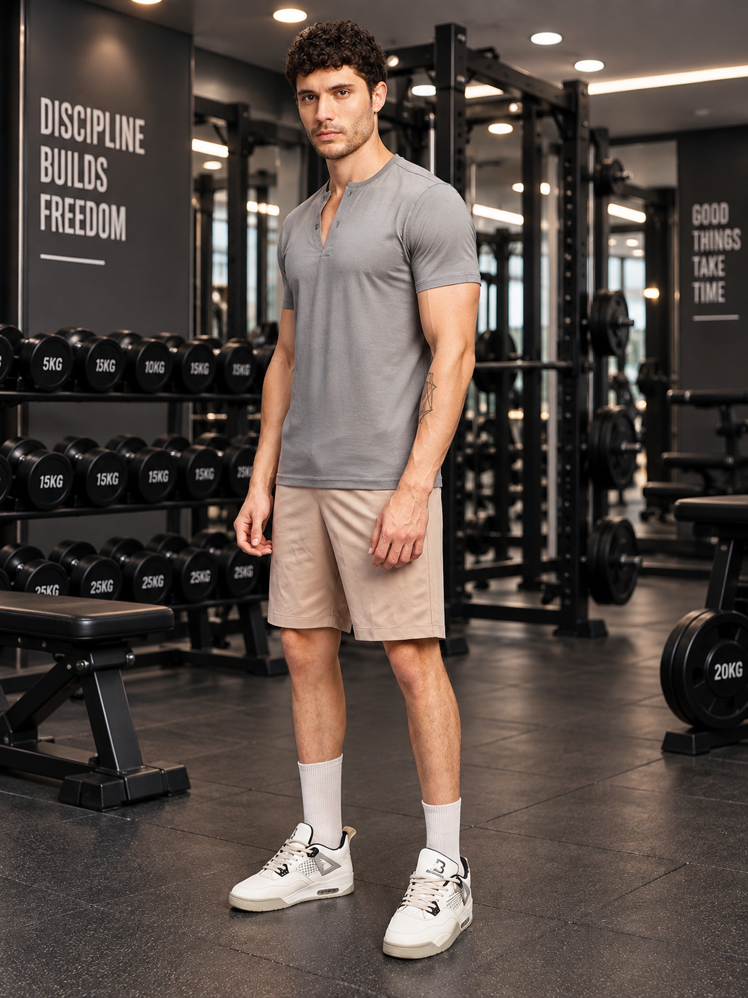 WORKOUT RUNNING REGULAR SHORTS BEIGE