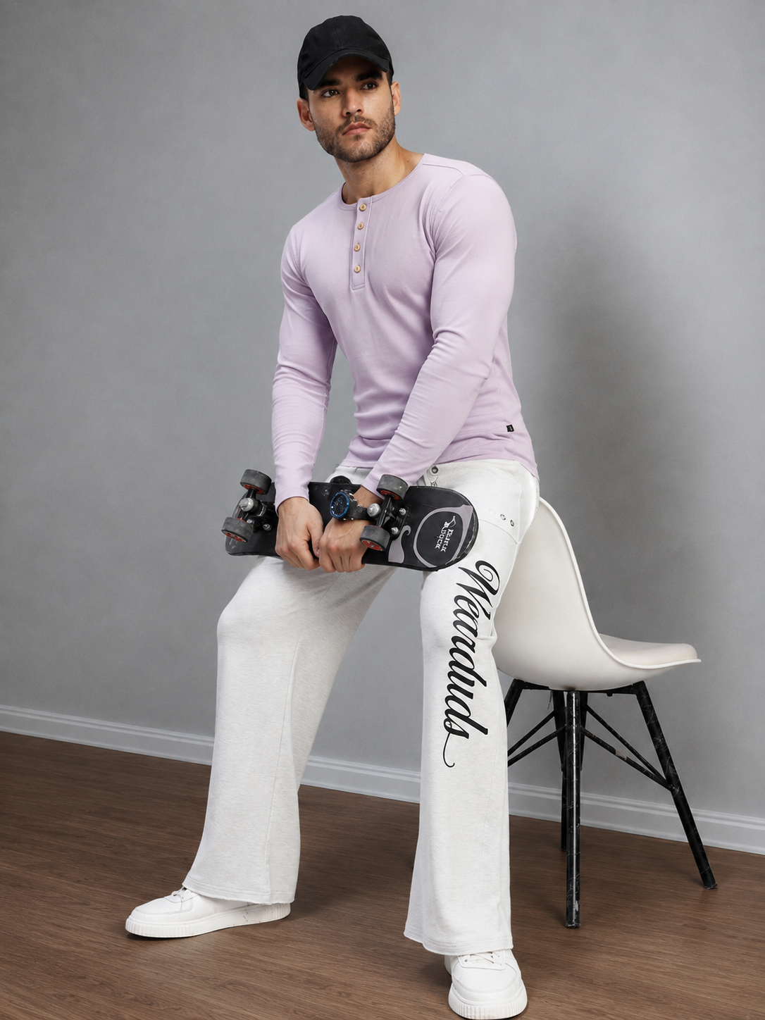 ATHLETIC FIT BUTTON-UP LAVENDER
