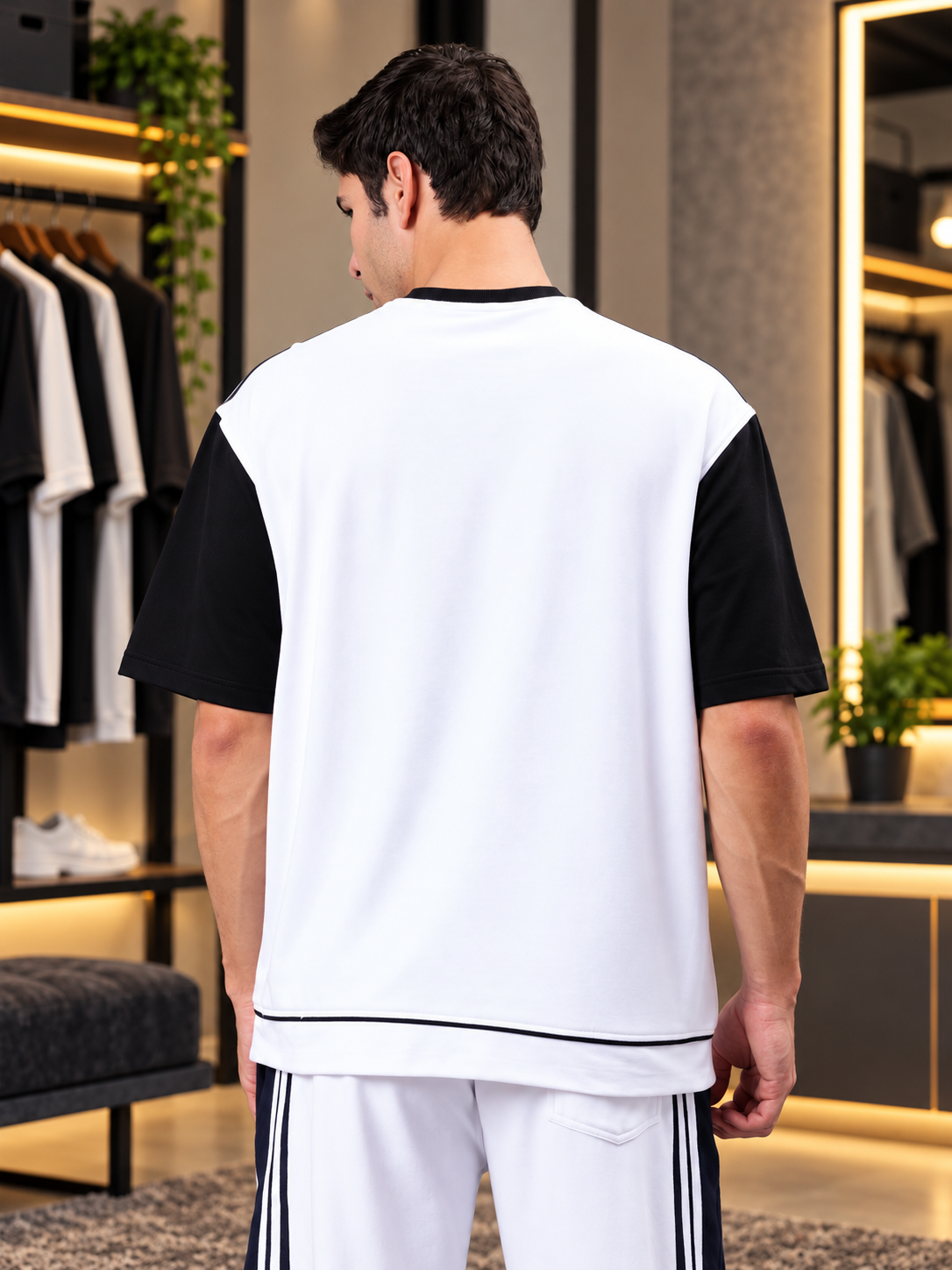 HUNK OVER-SIZED T-SHIRT WHITE BLACK