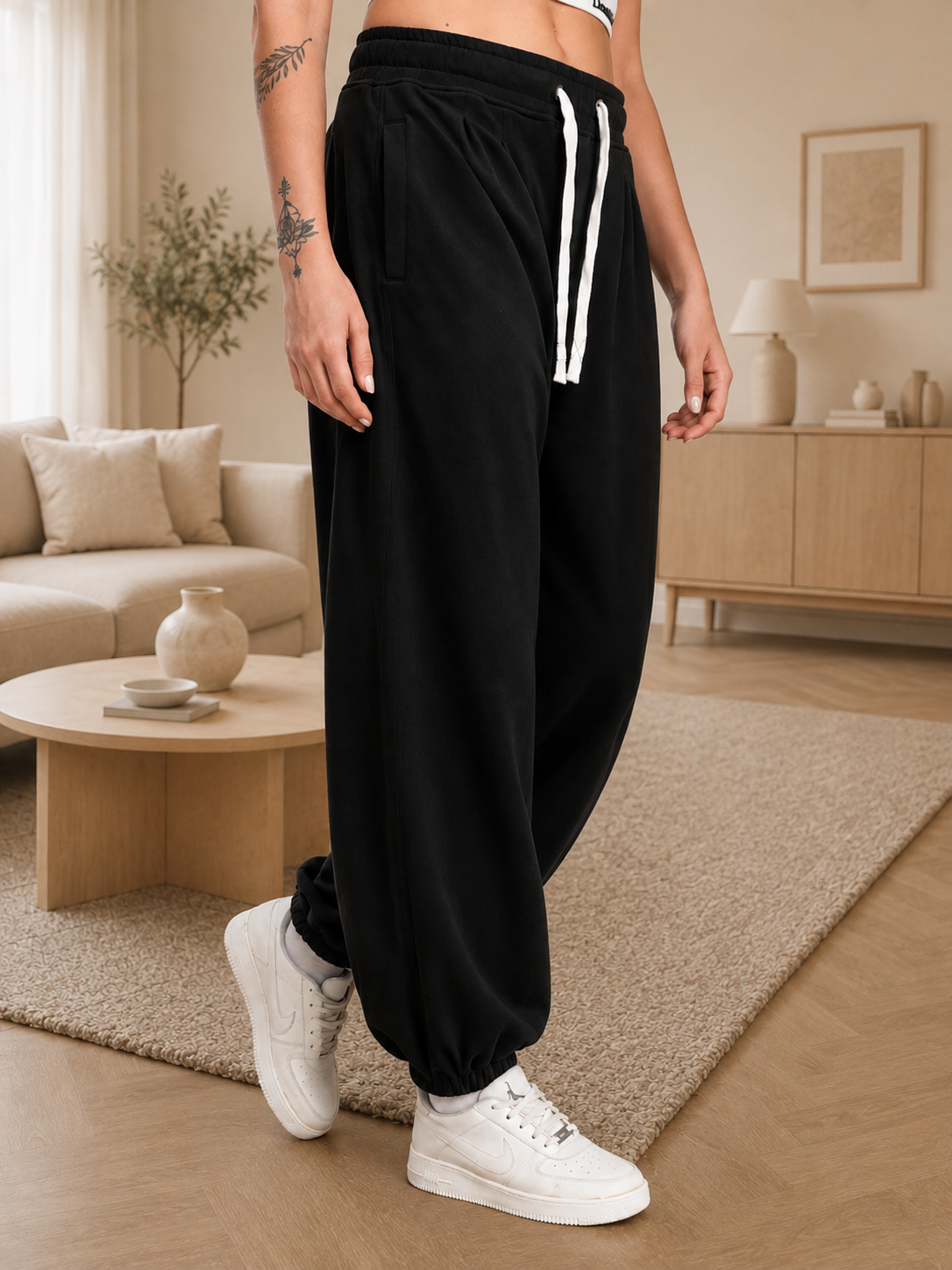 WOMEN COOLFIT BAGGY LOOSE FIT JOGGER BLACK