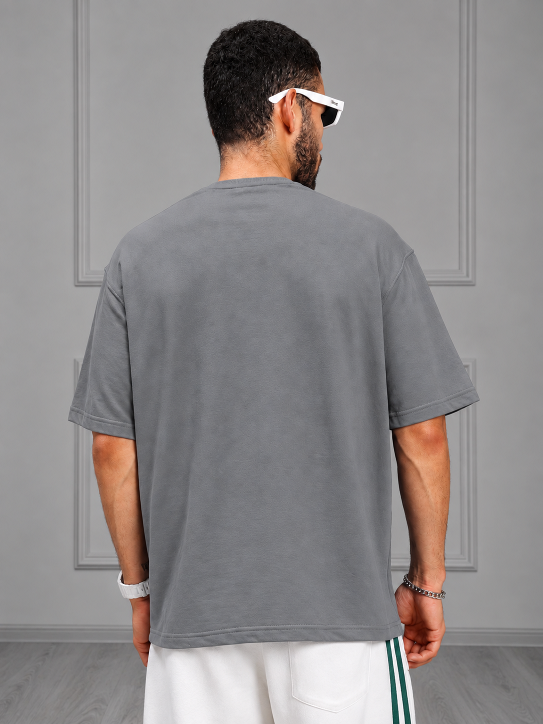 BOXY FIT PANELS OVERSIZED T-SHIRT GREY