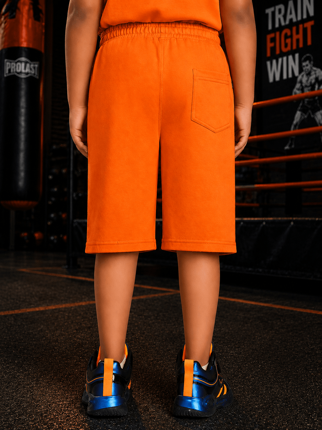 NEON RUSH SHORTS FOR BOYS GIRLS ORANGE
