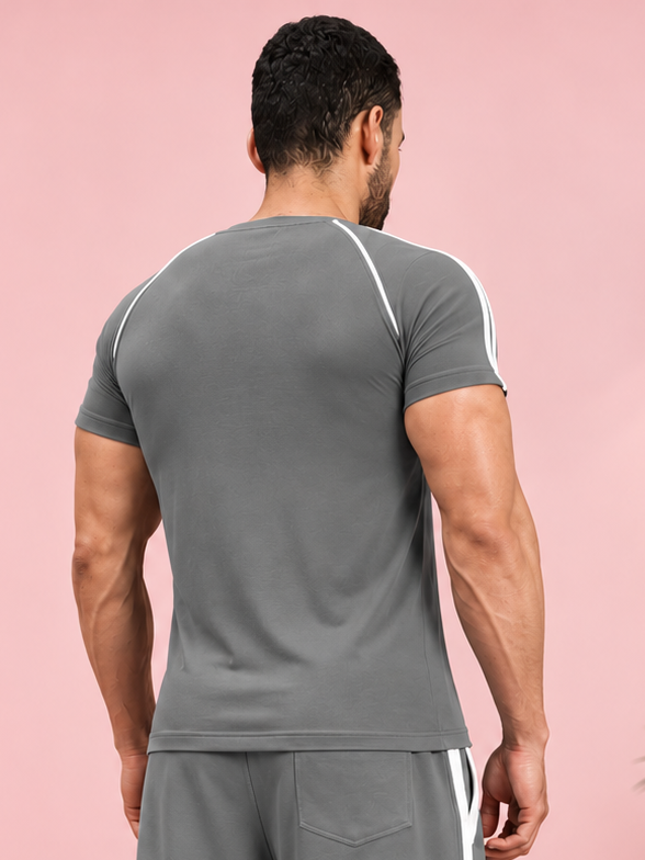 ROSTER RELAXED FIT T-SHIRT GREY WHITE