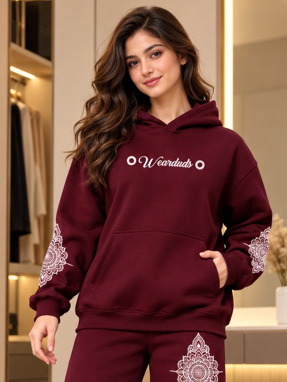 WOMENS YANTRA FLEECE HOODIE WINE