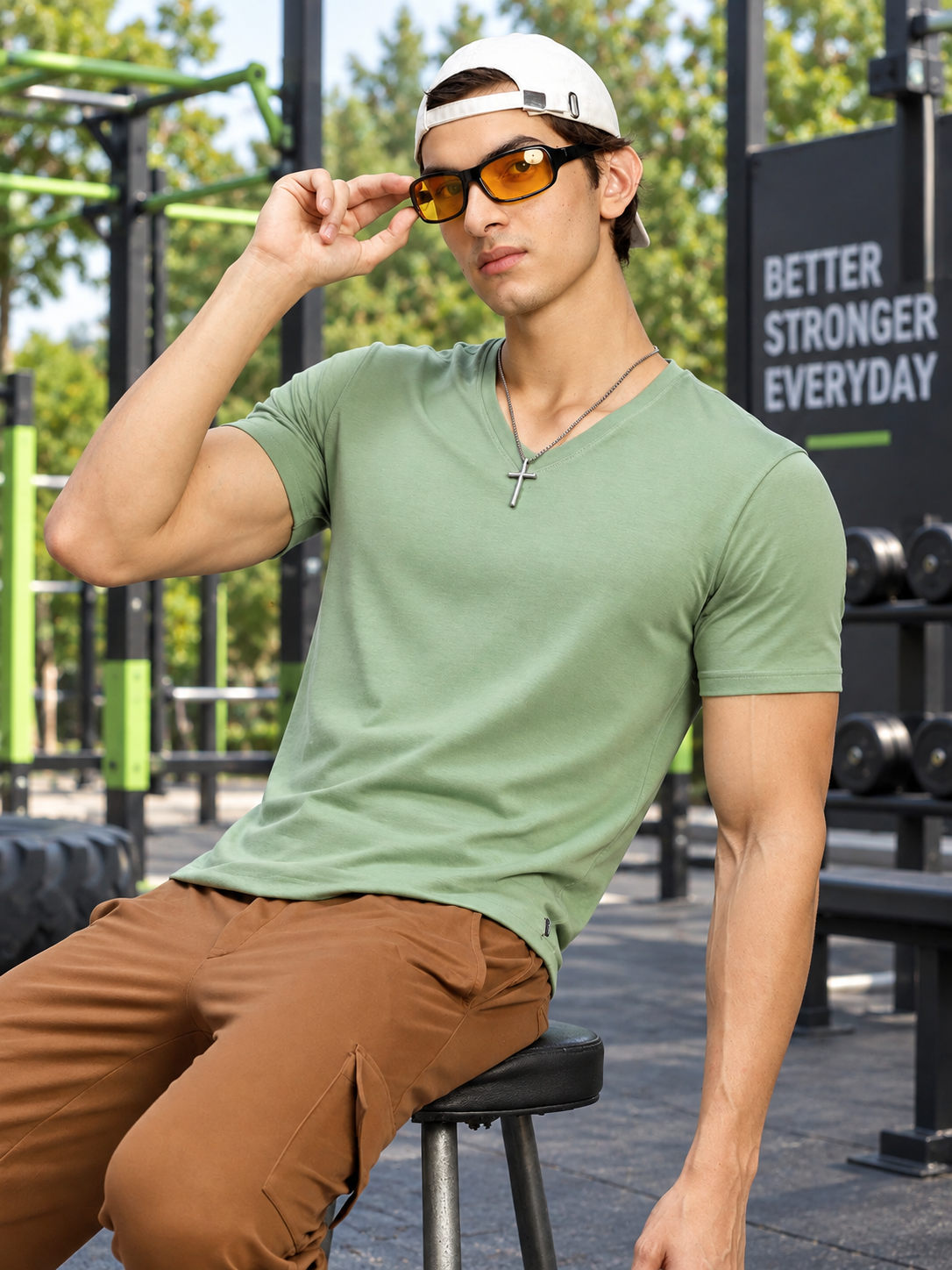 CORE SHORT REGULAR FIT T-SHIRT SAGE GREEN