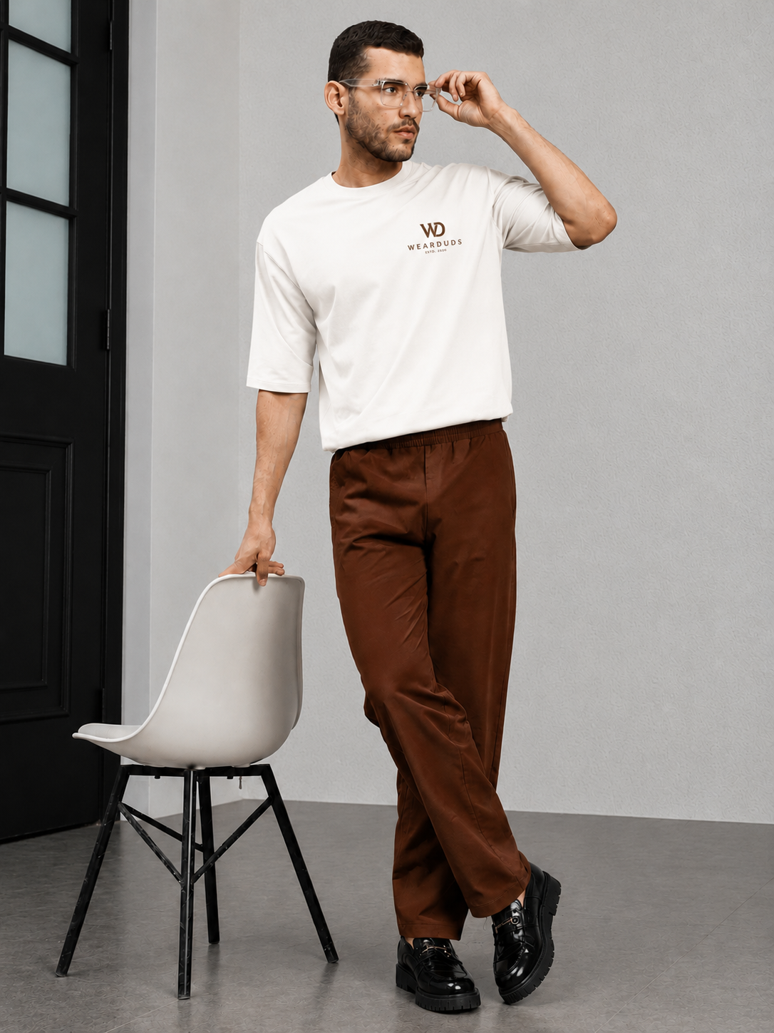 ATHLETIC DRESS TRACK TROUSERS BROWN