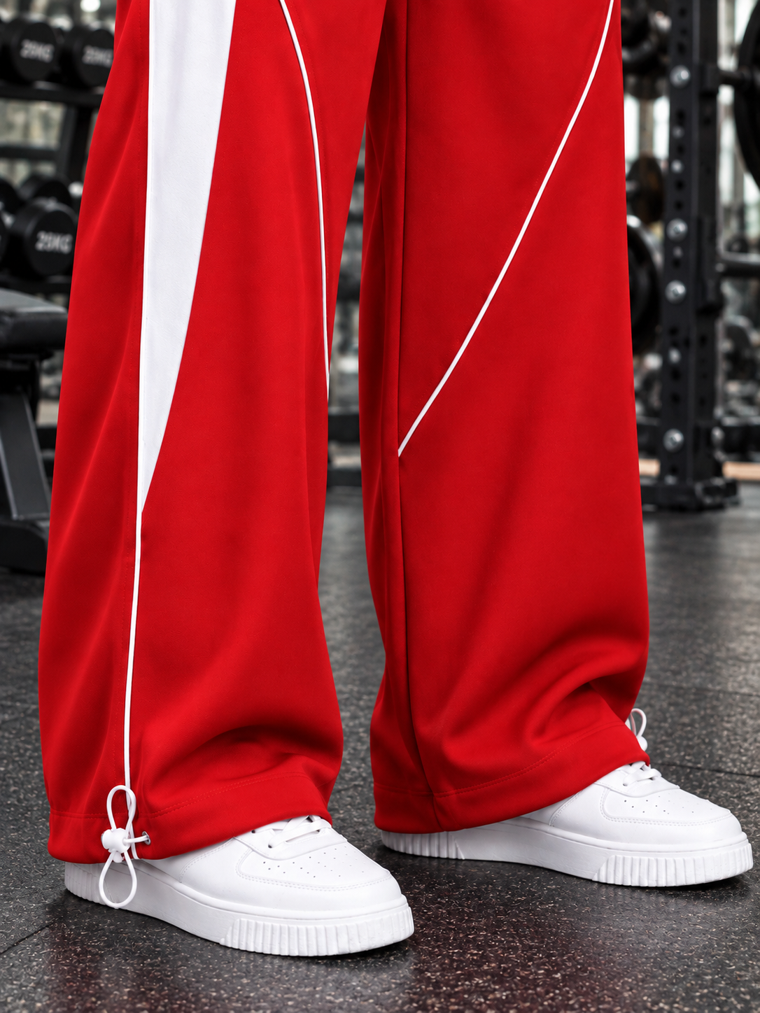 WOMEN BOLD ELECTRIC RELAXED-FIT JOGGERS RED