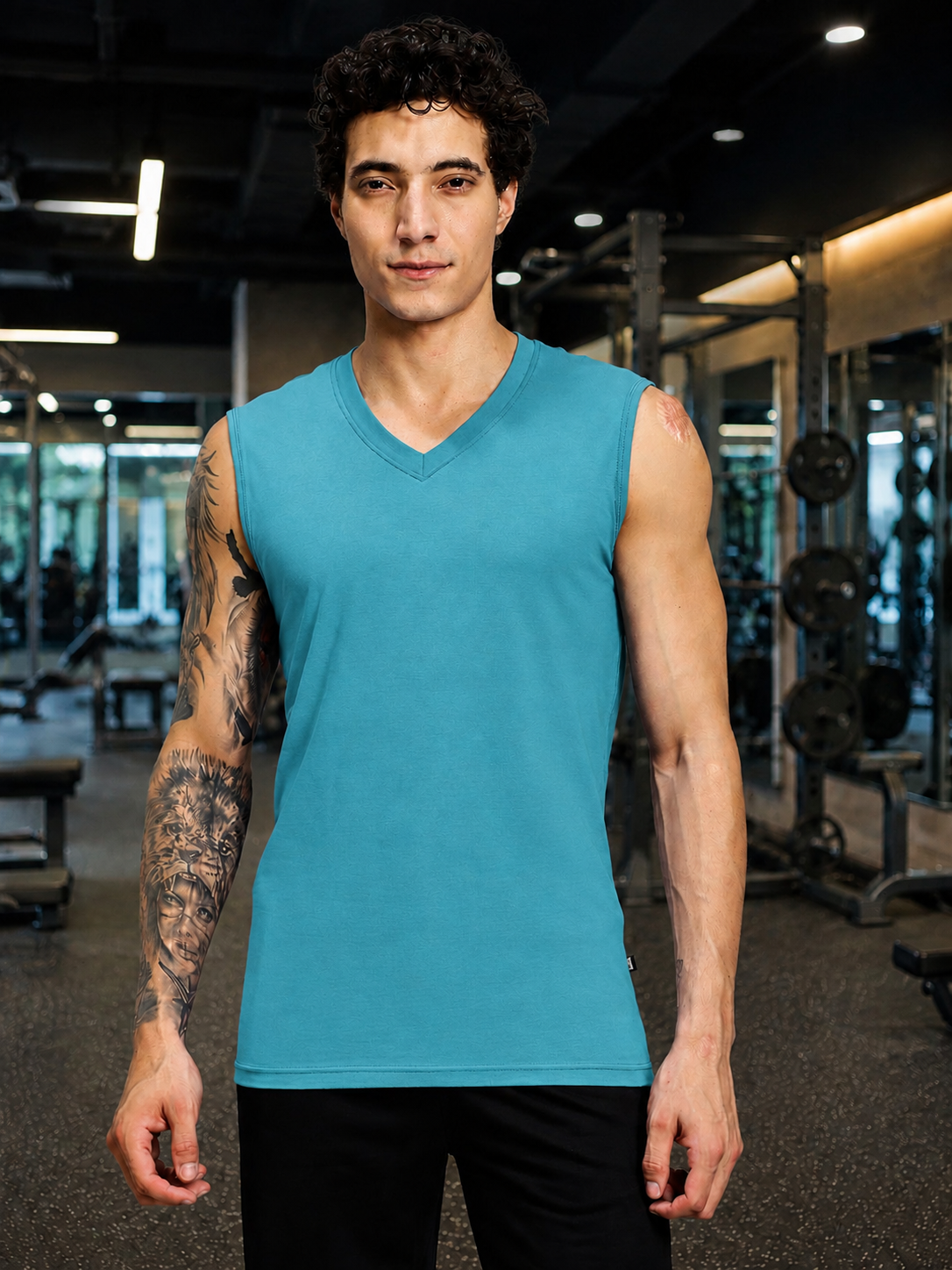LEVELUP GAMER SLEEVELESS T-SHIRT OCEAN BLUE