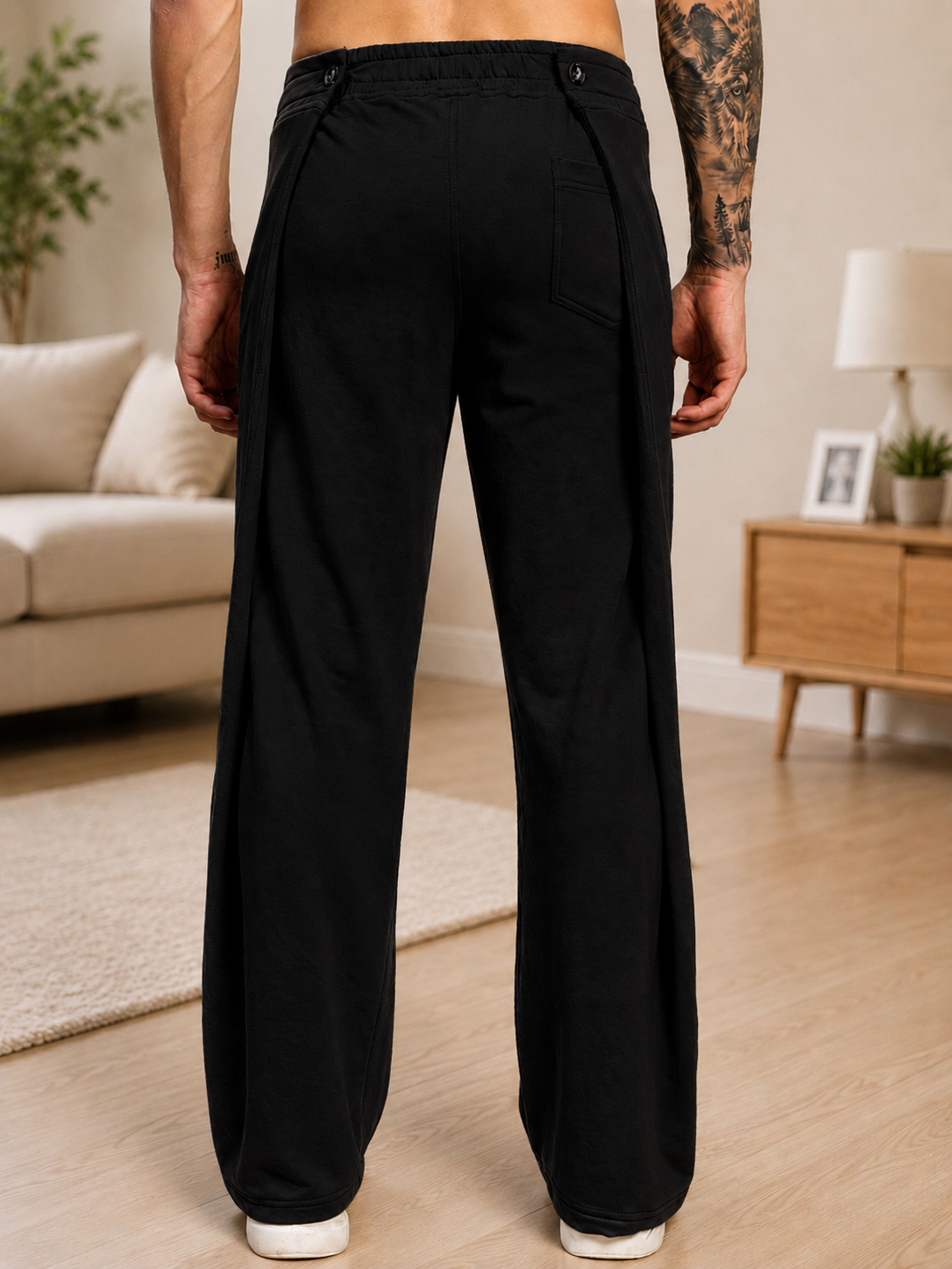 OMEGA FLOW WIDE FIT JOGGERS BLACK