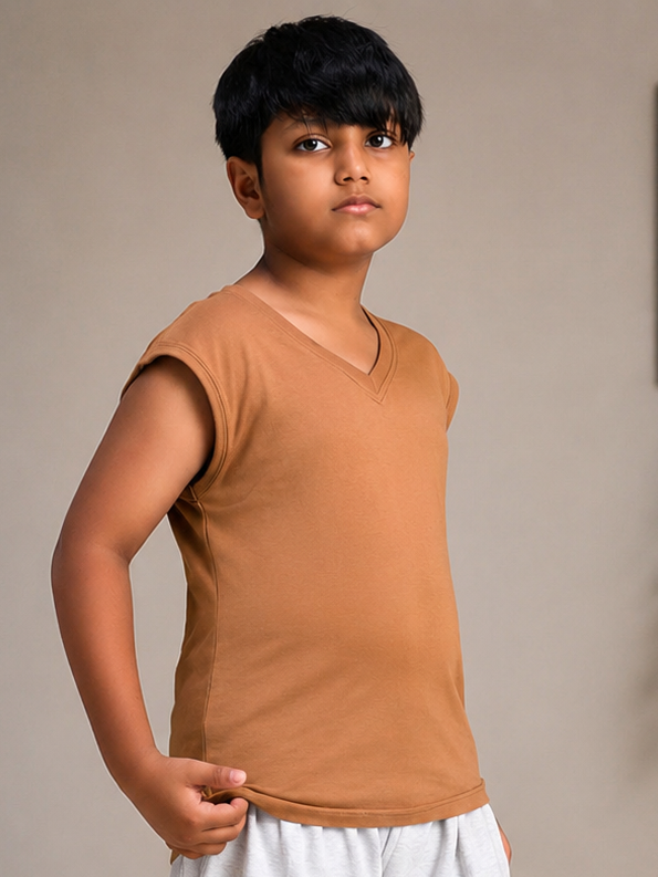 LEVELUP GAMER T-SHIRT FOR BOYS GIRLS BROWN